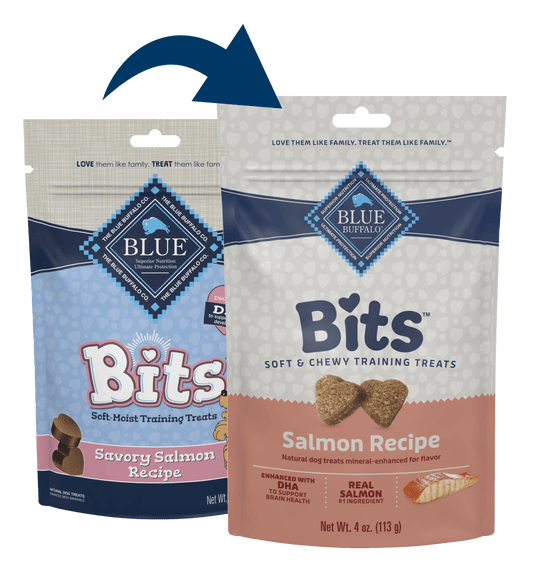 Blue Buffalo Blue Bits Soft Training Treats Savory Salmon Recipe (4oz) - Blue Buffalo Training Dog Treats - The Family Pet