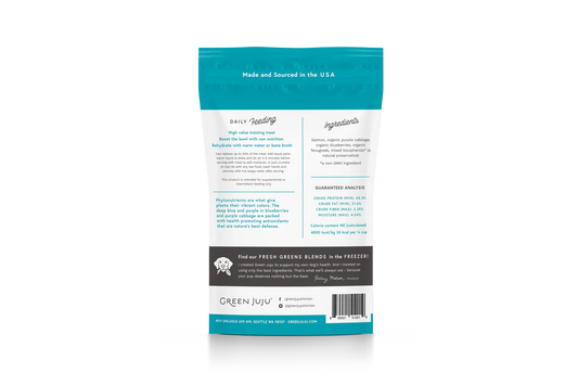 Green Juju Freeze Dried Salmon Blue Whole Food Bites (3OZ) - Freeze Dried Treats - The Family Pet