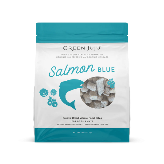 Green Juju Freeze Dried Salmon Blue Whole Food Bites (18OZ) - Freeze Dried Treats - The Family Pet