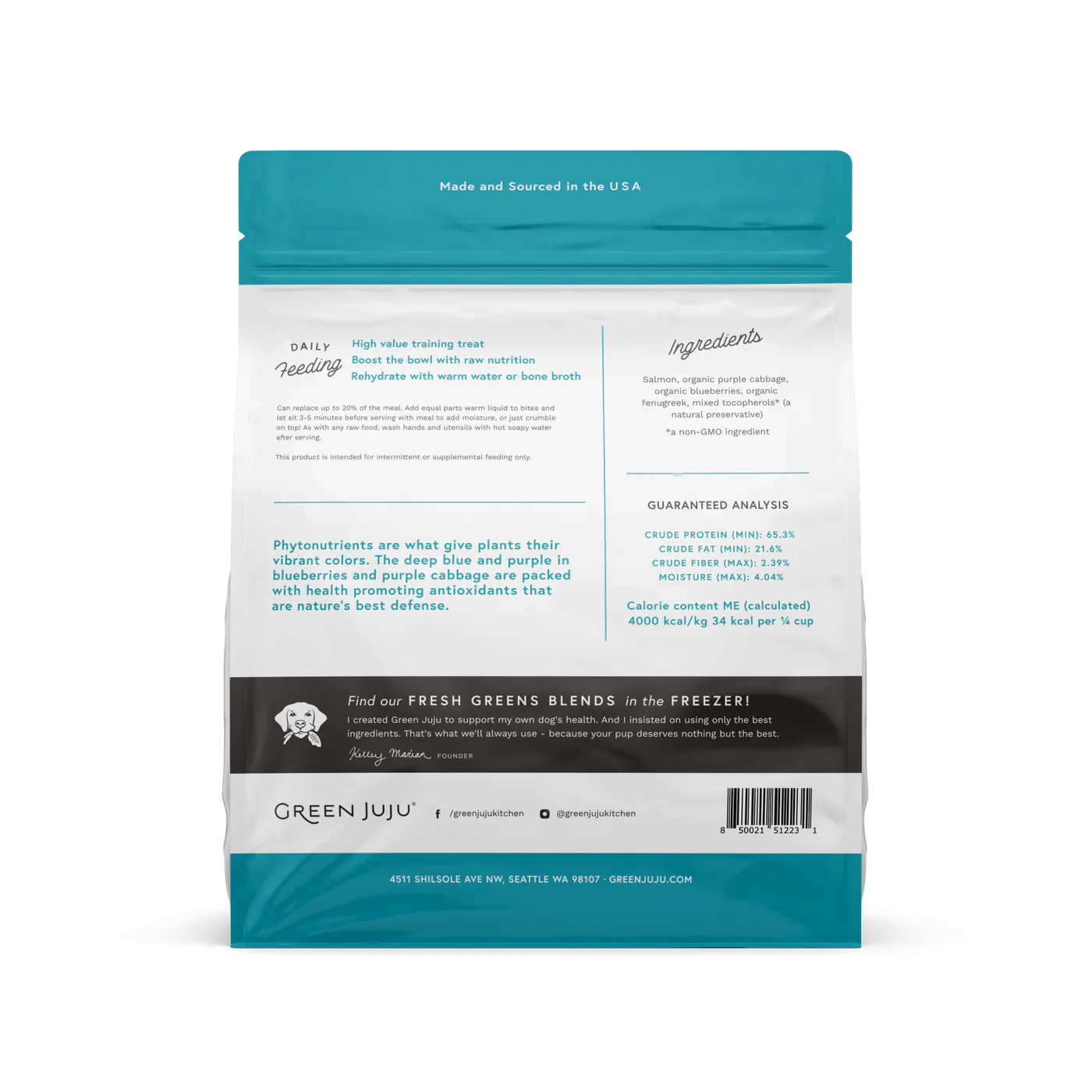 Green Juju Freeze Dried Salmon Blue Whole Food Bites (18OZ)