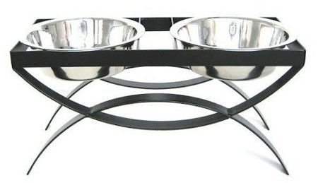SeeSaw Double Elevated Dog Bowl - Large/Black - Purrfect Pet Kingdom