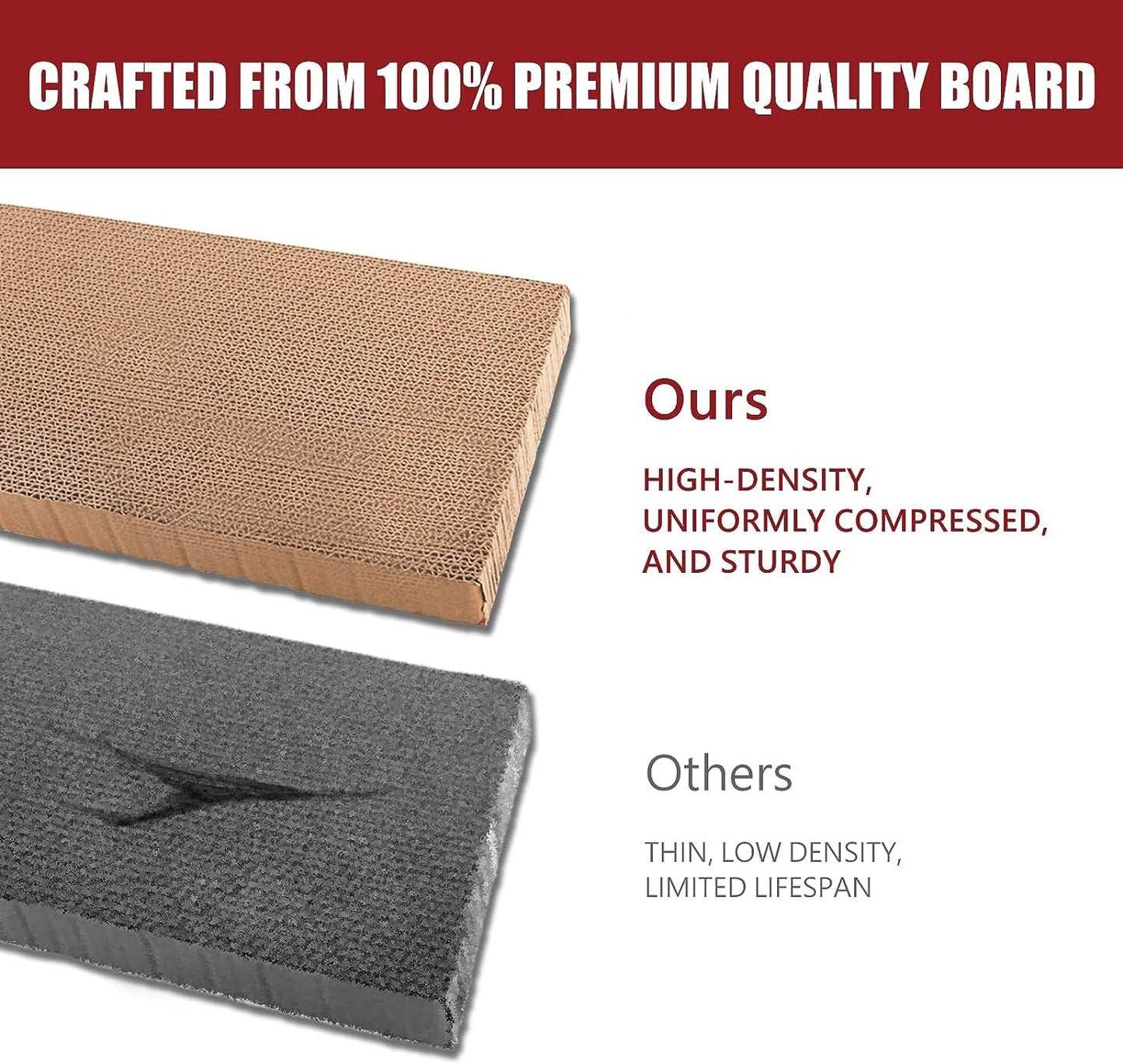 Durable cat scratching house for indoor cats made from high-density, premium quality board