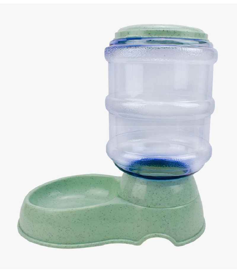Purrfect Pet Kingdom self-dispensing pet waterer with green base and transparent water container