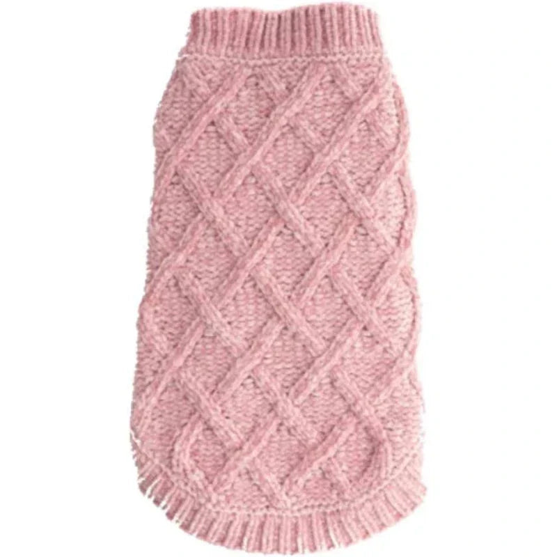 Chenille Pink Dog Sweater - Only size XS available