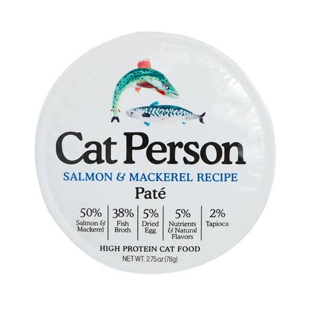 Cat Person Cat Pate Salmon & Mackerel 2.75oz - Wet Cat Food Topper - The Family Pet