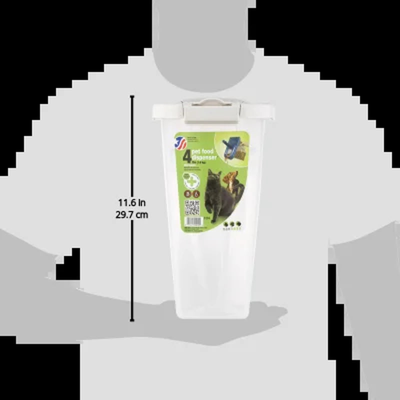 Purrfect Pet Kingdom small pet food dispenser with lid in white, ideal for storing pet food securely