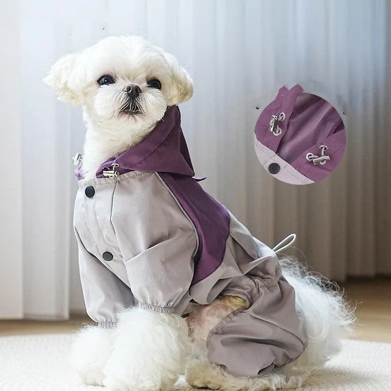 SnuggleTails - Dog Raincoat – Waterproof Stylish Adjustable Pet Jacket - Pet Rain Coats