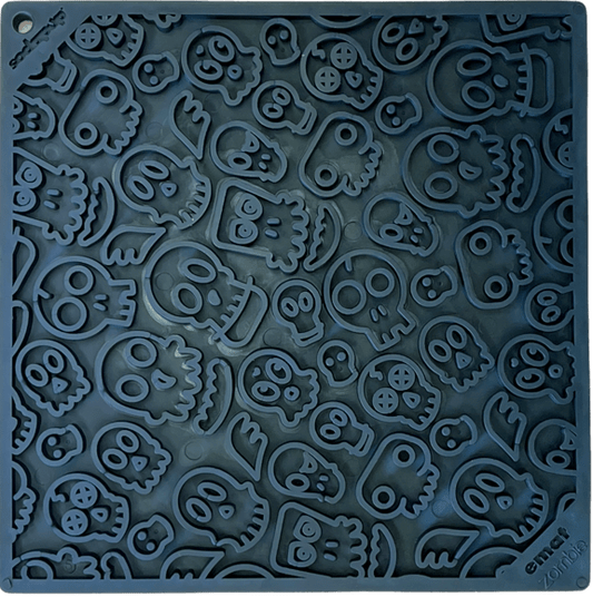 Zombie eMat - Enrichment Lick Mat for Dogs and Cats | Halloween Skull Design | SodaPup-EMAT-Purrfect Pet Kingdom-Title:Zombie E-Mat - Black-SodaPup/True Dogs, LLC