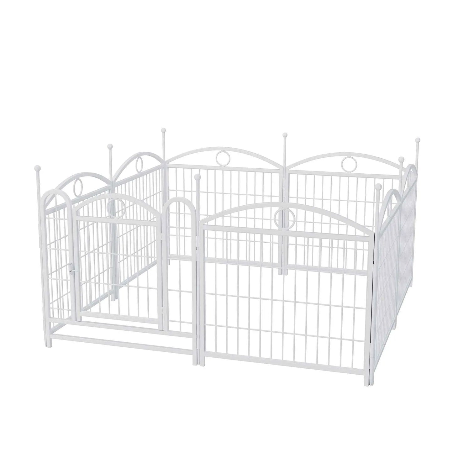 Purrfect Pet Kingdom heavy duty indoor dog enclosure white metal pet playpen with gate