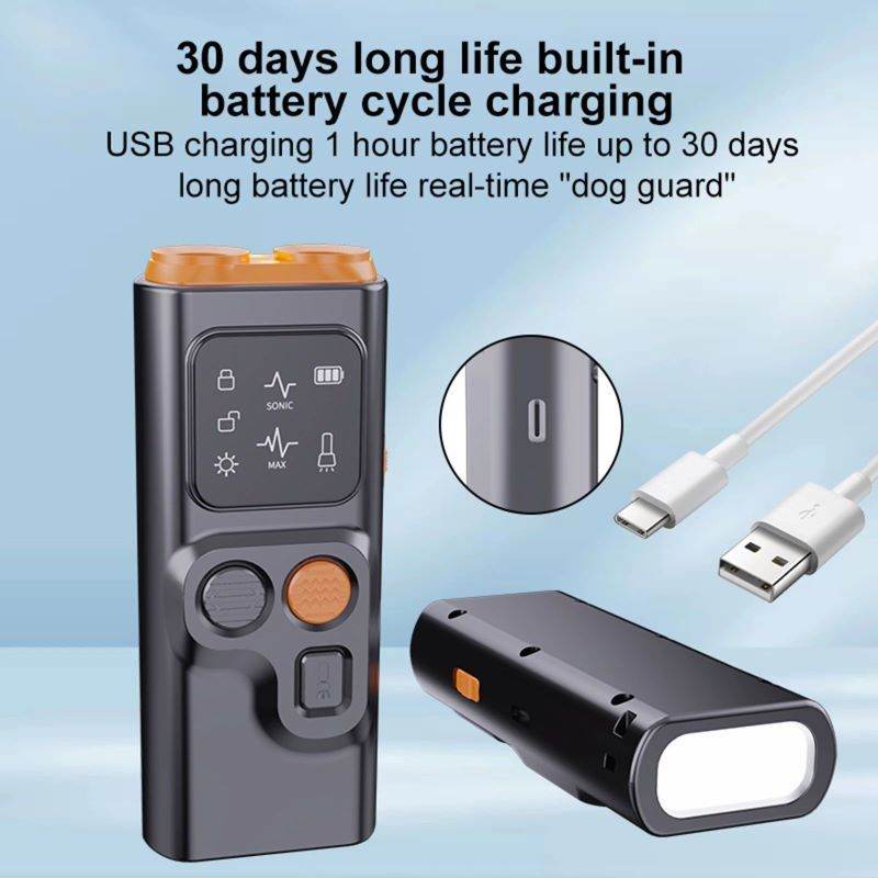 Purrfect Pet Kingdom stop dog barking tool with rechargeable battery and USB charging cable