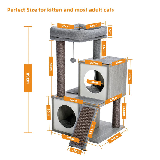 Tail Chasers sustainable modern cat furniture with multi-level design and cozy hideouts for play and relaxation