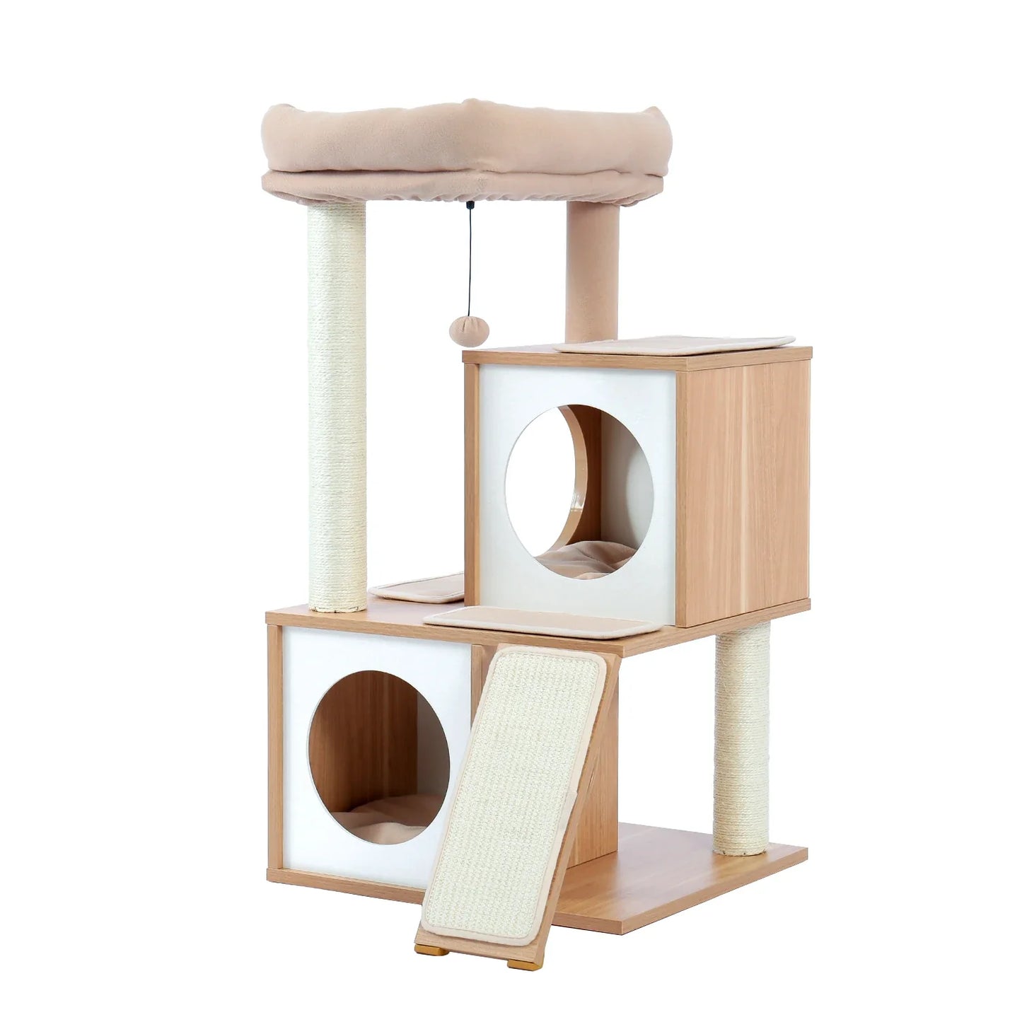 Sustainable modern cat furniture by Tail Chasers featuring multiple levels and scratching surfaces