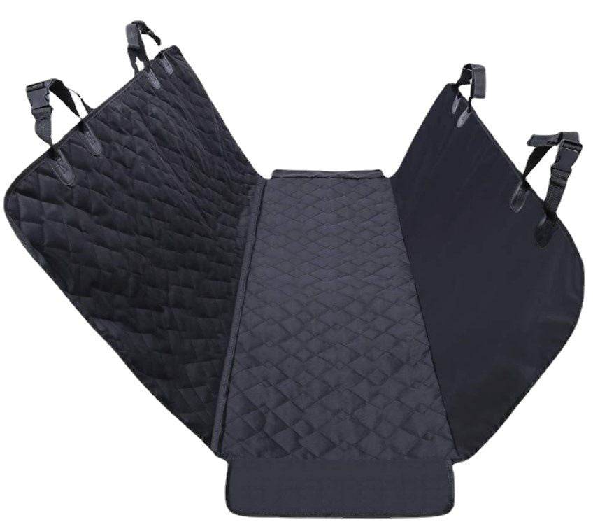 Purrfect Pet Kingdom black SUV dog cargo protector mat with quilted design and adjustable straps