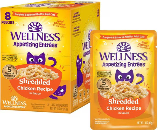 Wellness Appetizing Entrees Shredded Chicken Cat (1.4oz) - Wet Cat Food - The Family Pet