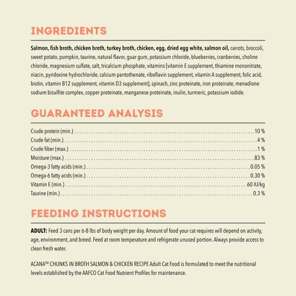 Acana Cat Grain Free Chunk Salmon & Chicken Wet Food (3oz) - Acana Wet Cat Food - The Family Pet