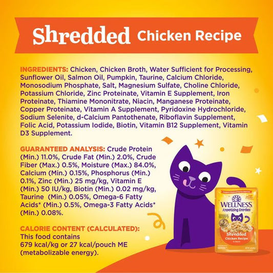 Wellness Appetizing Entrees Shredded Chicken Cat (1.4oz)