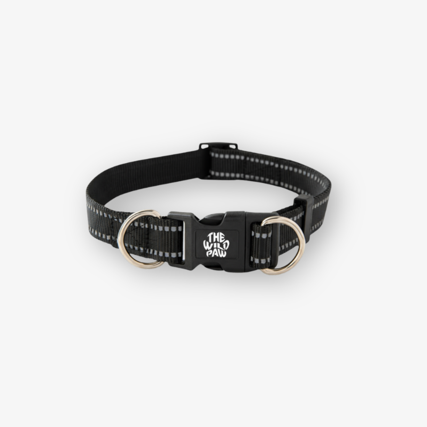 The Wild Paw durable dog collar for large dogs with quick release buckle and reflective design