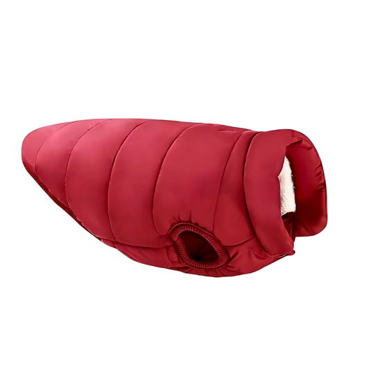 The Wild Paw Luxury Dog Winter Coat in Red with Comfortable Insulation for Cold Weather