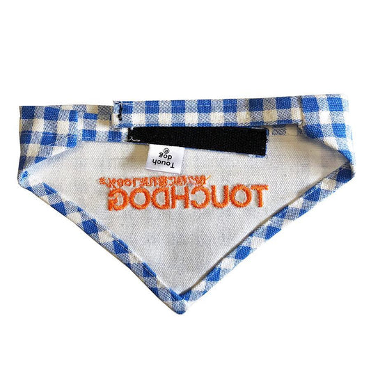 Touchdog Designer Hook-and-Loop Pet Bandana - Blue