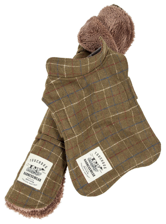 Touchdog ® 2-In-1 Windowpane Plaid Dog Jacket and Matching