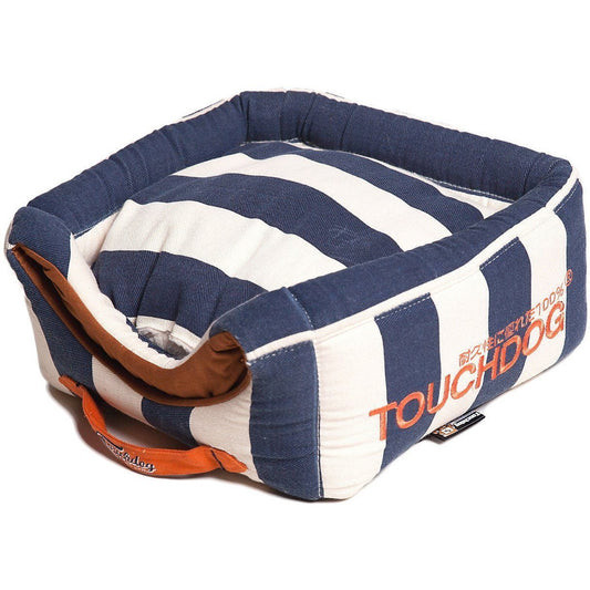 Touchdog ® 'Polo-Striped' 2-in-1 Convertible and Collapsible Dog and Cat Bed