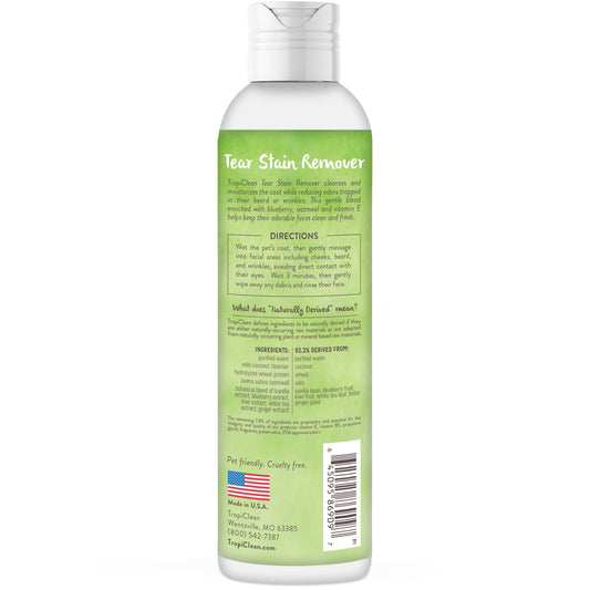 TropiClean Tear Stain Remover for pets with natural ingredients to effectively reduce tear stains