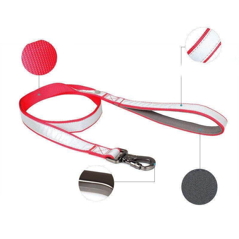 Purrfect Pet Kingdom no-pull adjustable harness with stylish reflective pet collar detail in red and white