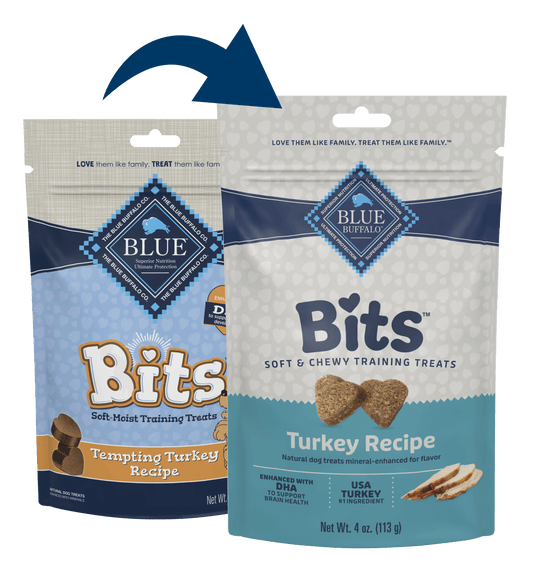 Blue Buffalo Blue Bits Soft Training Treats Tempting Turkey Recipe (4oz) - Blue Buffalo Training Dog Treats - The Family Pet