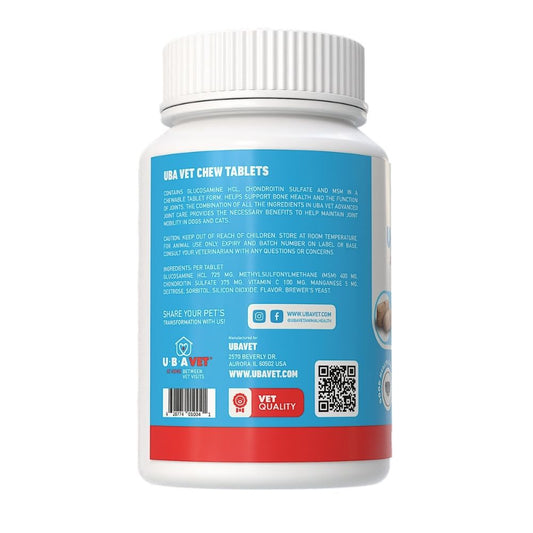 UBAVET Joint Support Advanced Joint Care Chew Tablets for