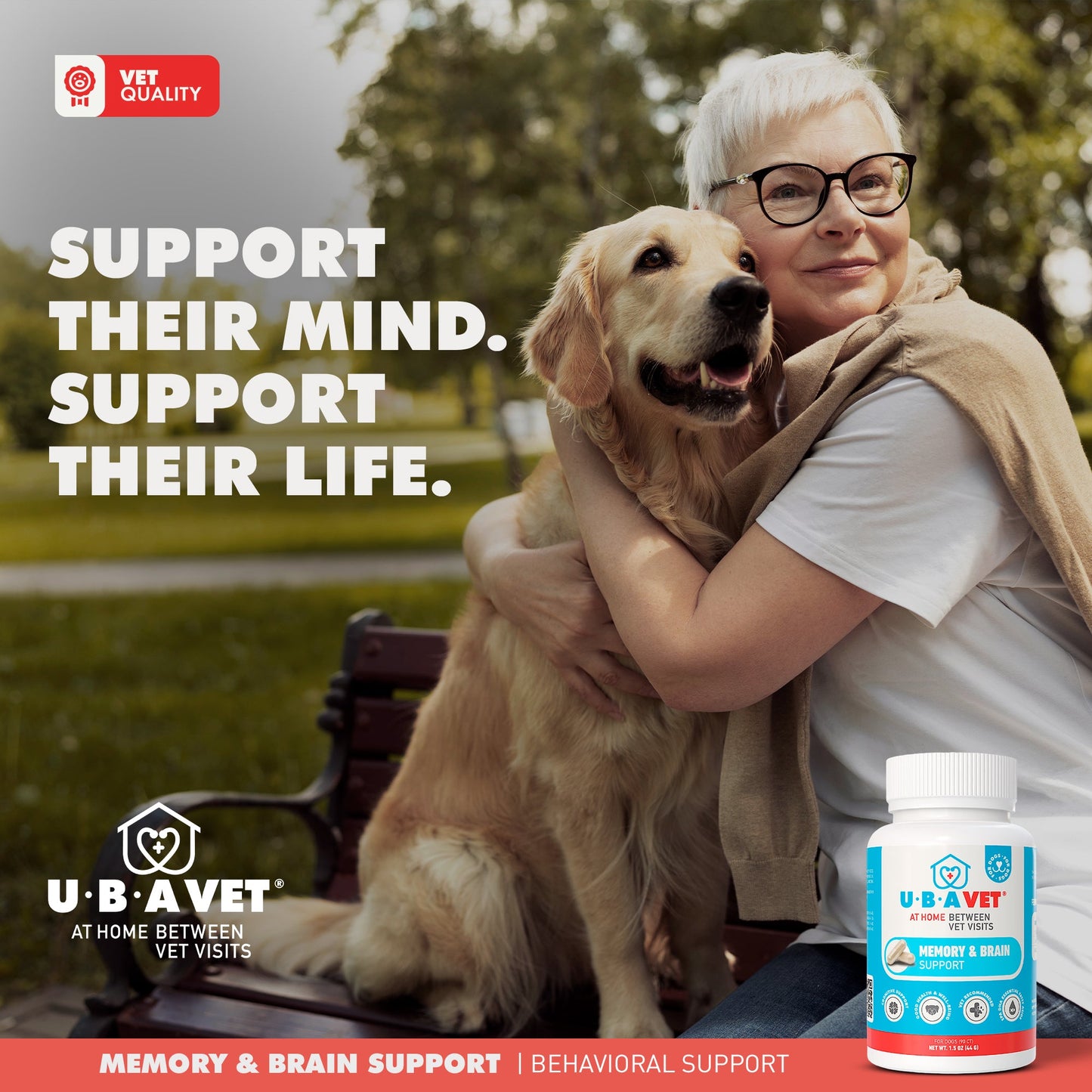 Dog Supply UBAVET Memory Brain Support for Senior Dogs 90 - gallery product image for dog supply