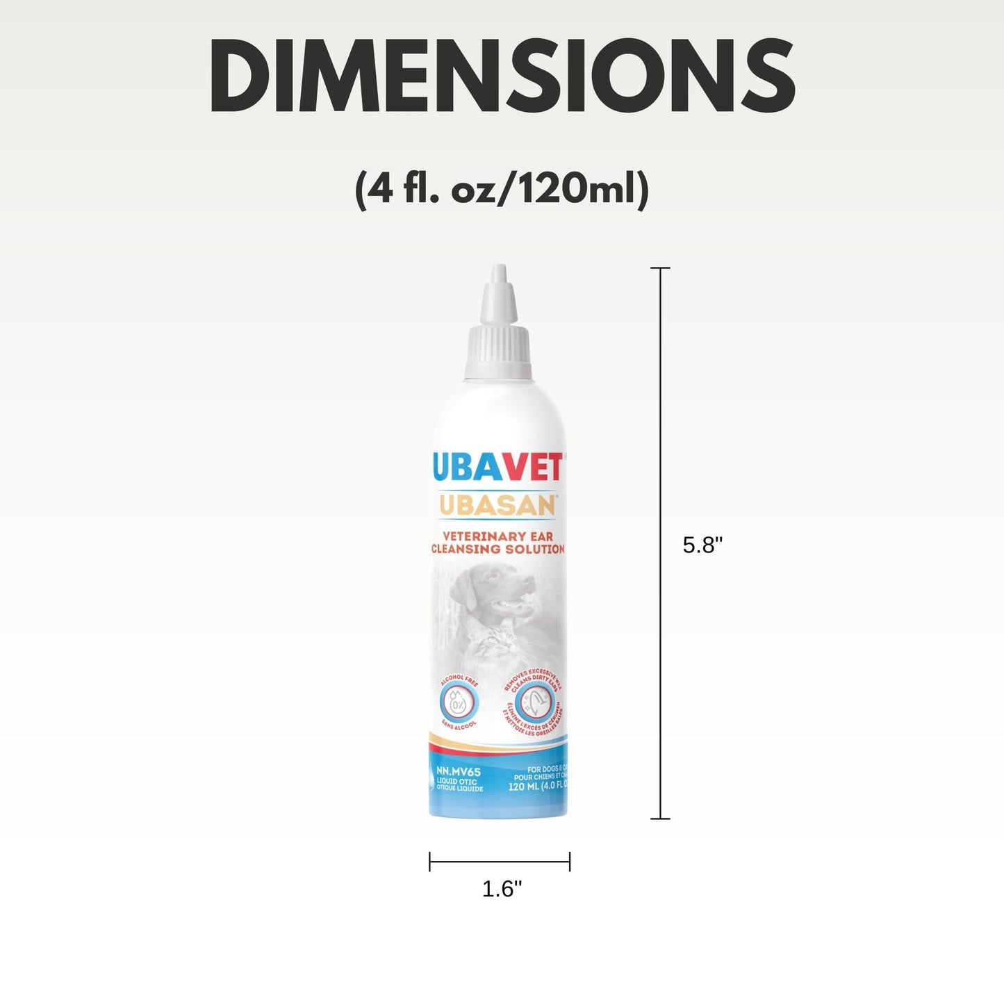 UBAVET Ubasan ear cleansing 4oz bottle for effective pet ear hygiene