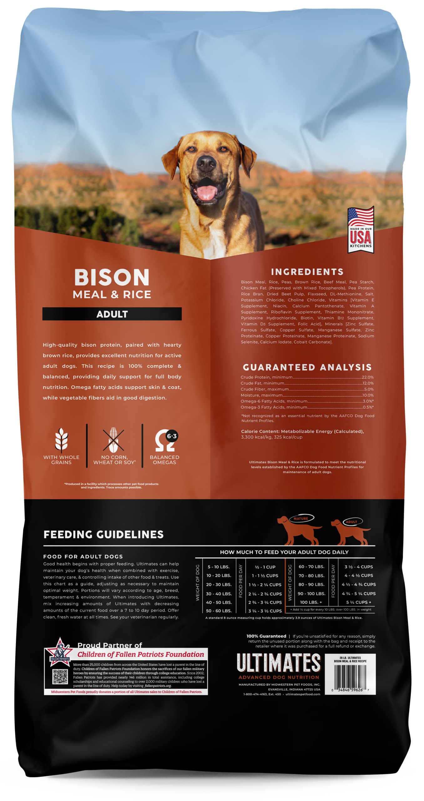 Ultimates Adult Bison Meal & Rice Dry Dog Food (28lb) - Ultimates Dry Dog Food - The Family Pet