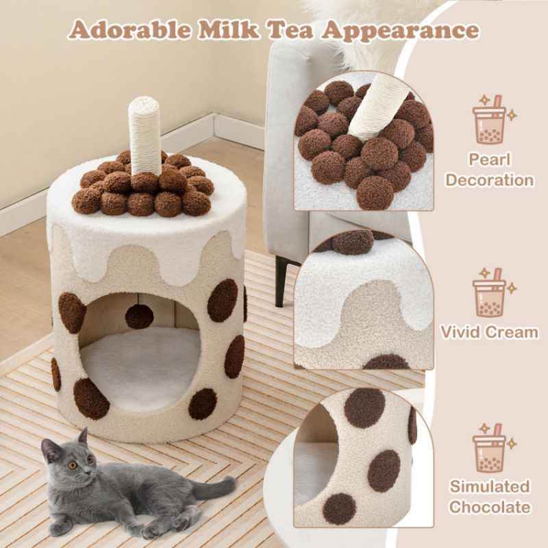 Purrfect Pet Kingdom Unique Cat Tree with Cozy Hideaway Purrfect Pet Kingdom