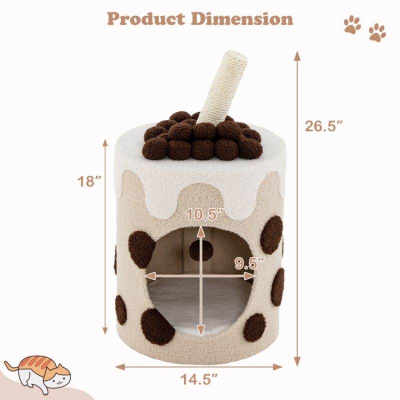 Purrfect Pet Kingdom Unique Cat Tree with Cozy Hideaway Purrfect Pet Kingdom