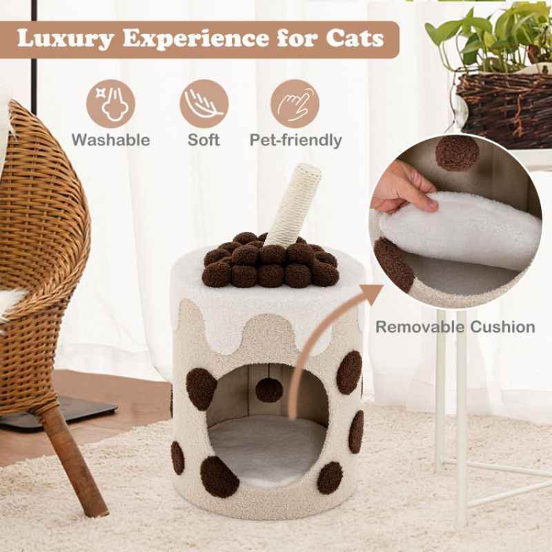 Purrfect Pet Kingdom Unique Cat Tree with Cozy Hideaway Purrfect Pet Kingdom