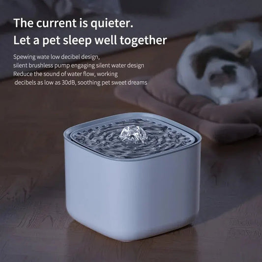 USB pet water fountain for cats with low noise design for quiet hydration and peaceful surroundings