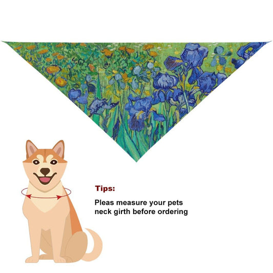 Pet Supply Van Gogh Irises Scarf for Daily Use for Comfort - detail product image for pet supply