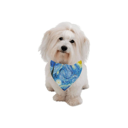 Pet Apparel Van Gogh Starry Night Double-Sided Bandana Essen - detail product image for pet apparel