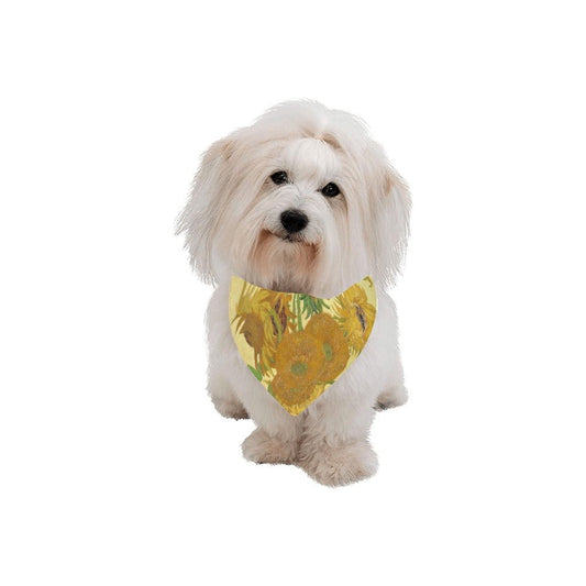 Pet Apparel Van Gogh Sunflowers Double-Sided Bandana Essenti - detail product image for pet apparel