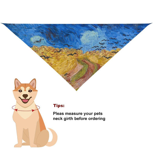 Pet Supply Van Gogh Wheatfield with Crows Scarf for Comfort - detail product image for pet supply