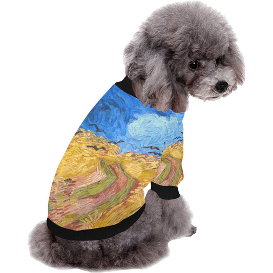 Pet Apparel Van Gogh Wheatfield with Crows Round Neck Shirt main product image for dogs and cats