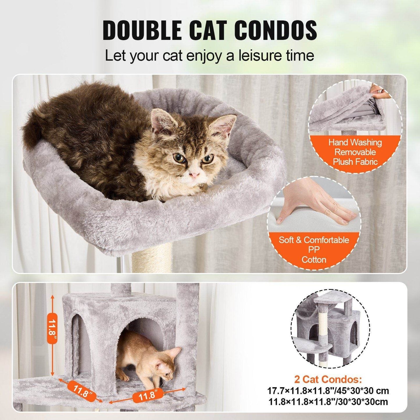 Purrfect Pet Kingdom Multi-Level Cat Tree Tower with Plush Beds Purrfect Pet Kingdom