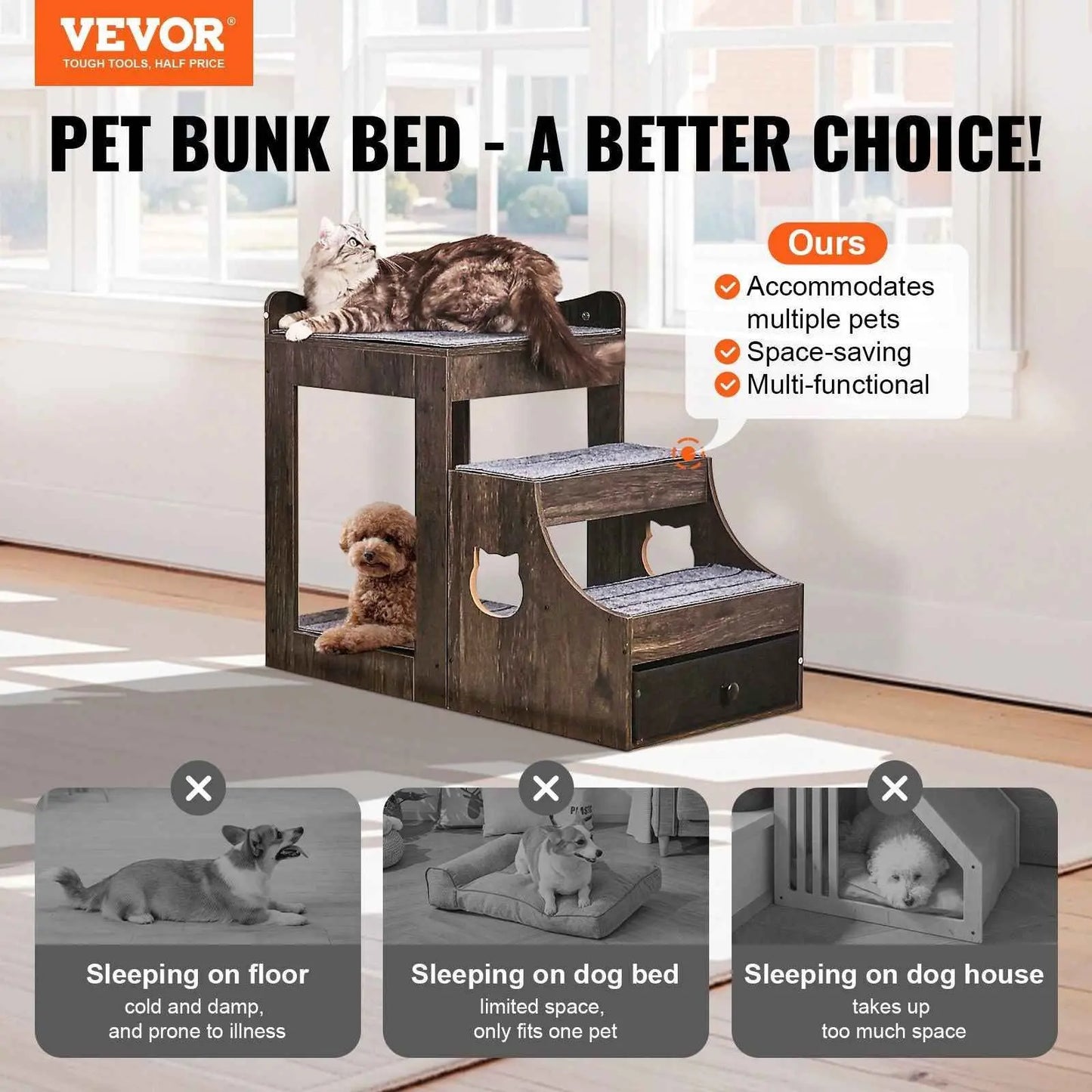 Purrfect Pet Kingdom Multifunctional Dog Stairs Furniture Purrfect Pet Kingdom