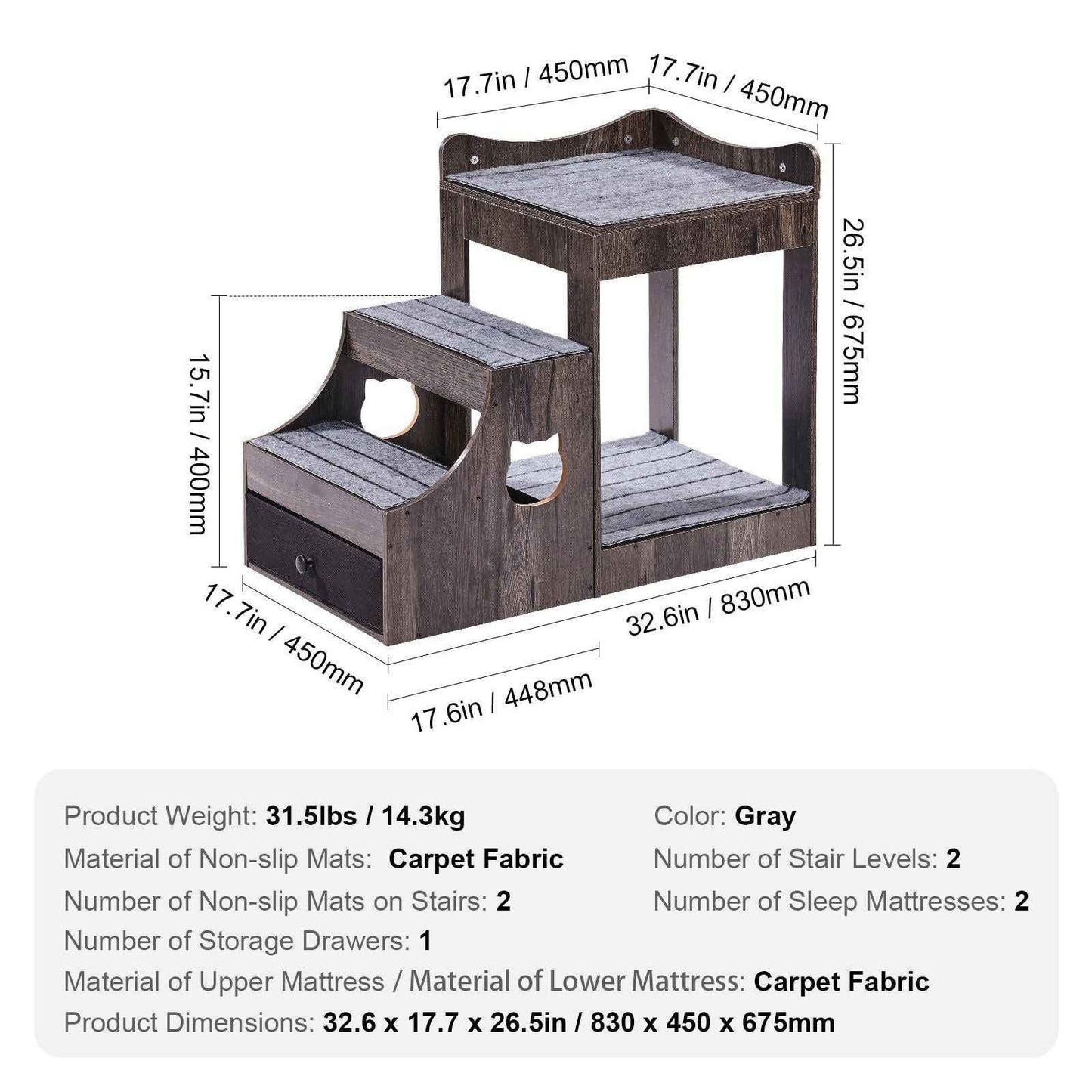 Purrfect Pet Kingdom Multifunctional Dog Stairs Furniture Purrfect Pet Kingdom