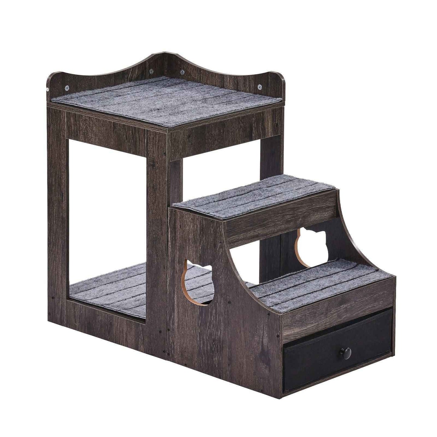 Purrfect Pet Kingdom Multifunctional Dog Stairs Furniture Gray Small Size Purrfect Pet Kingdom