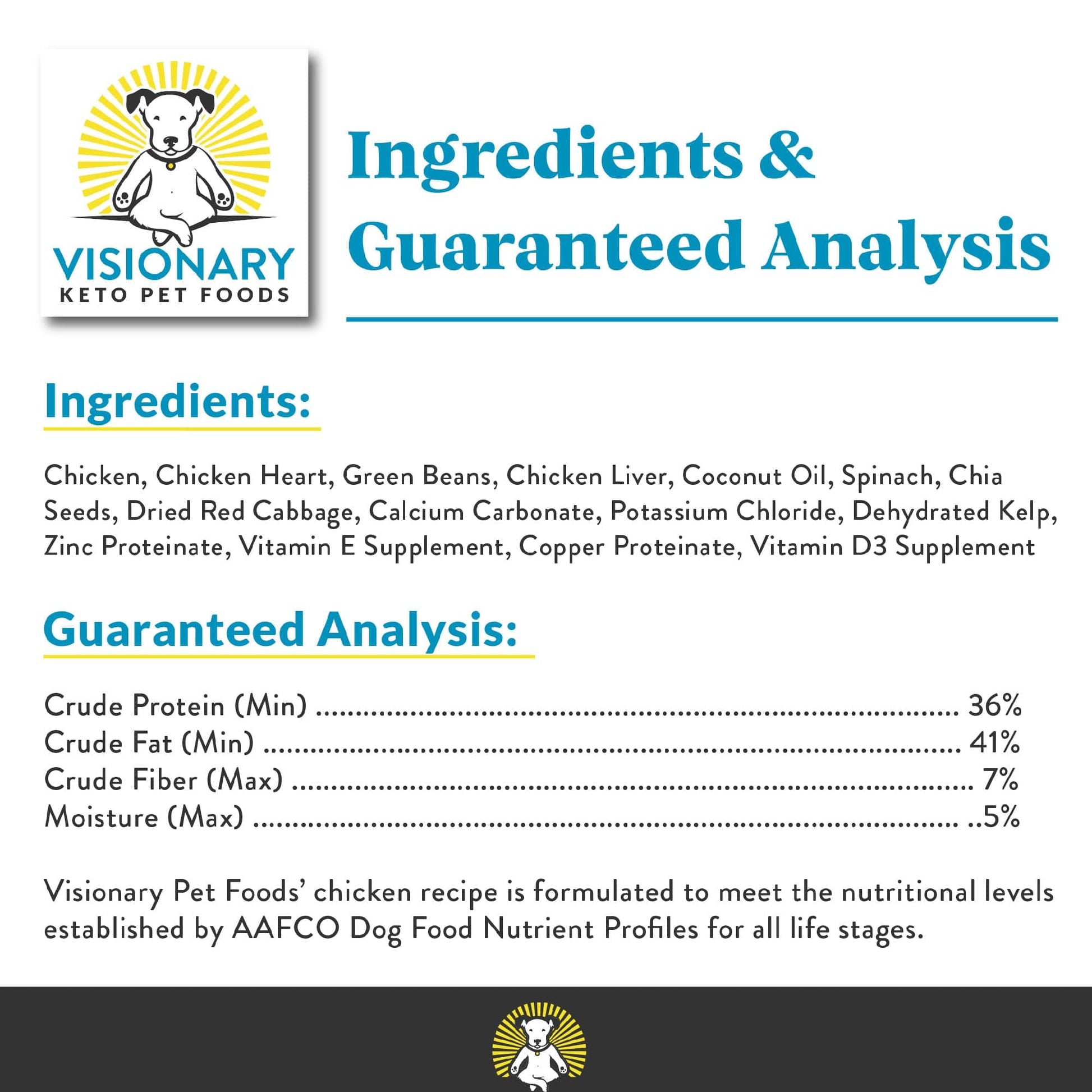 Freeze Dried Food| - Chicken Recipe | 25oz Bag - Dog Food - Visionary Pet Foods