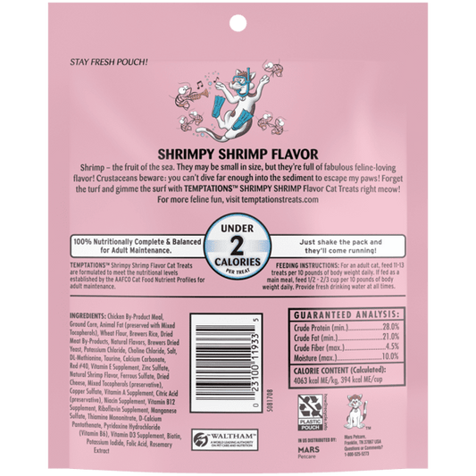 Temptations Mega Shrimpy Shrimp Flavor Cat Treat - Temptations Cat Treats - The Family Pet