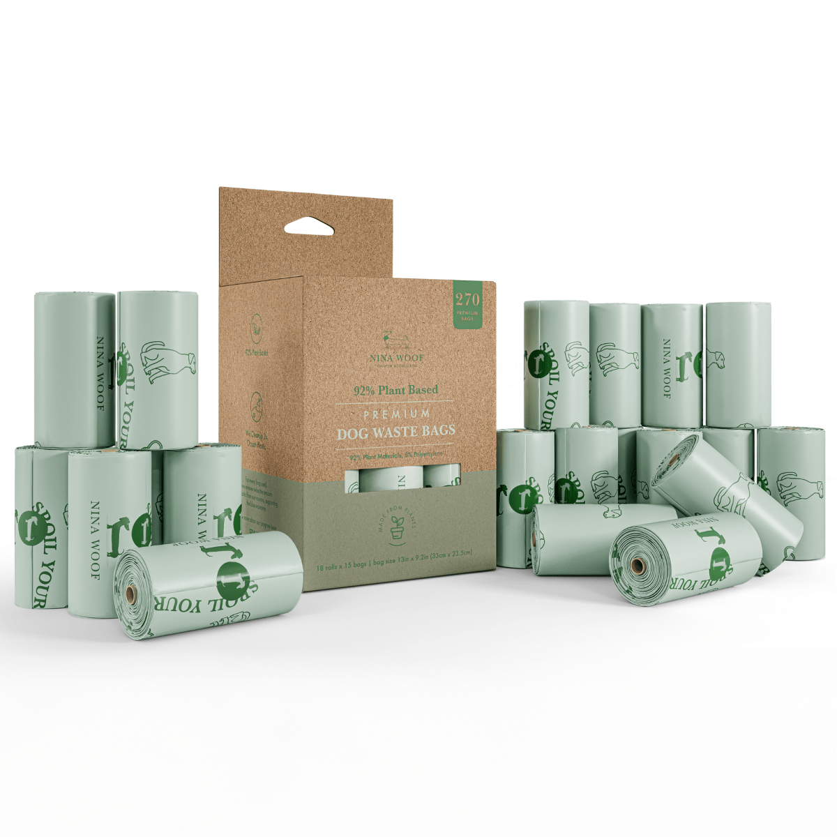 Poop Bags - Plant-Based Eco-Friendly Leak-Proof Waste Bags