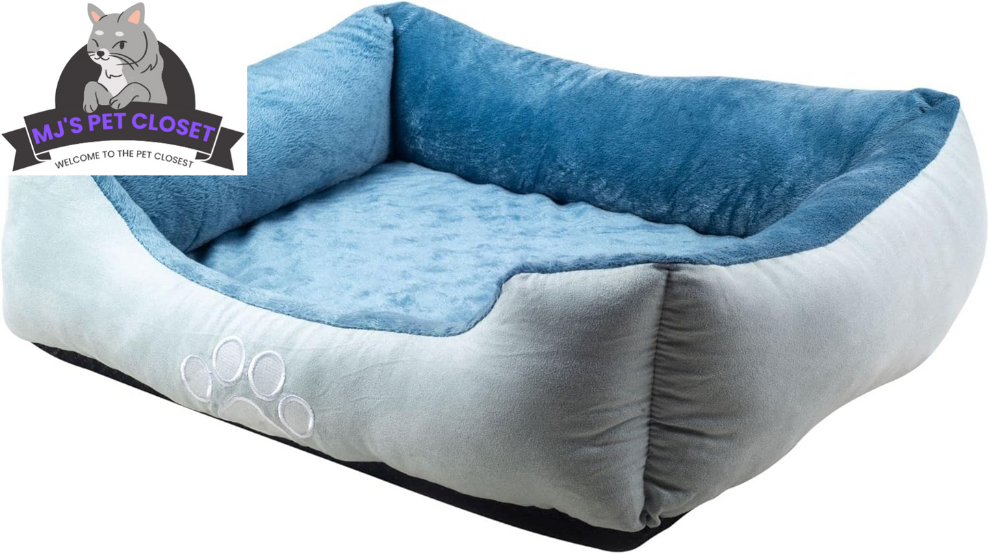 Orthopedic Dog Bed Medium Rectangle Bolster Blue ποΈ
