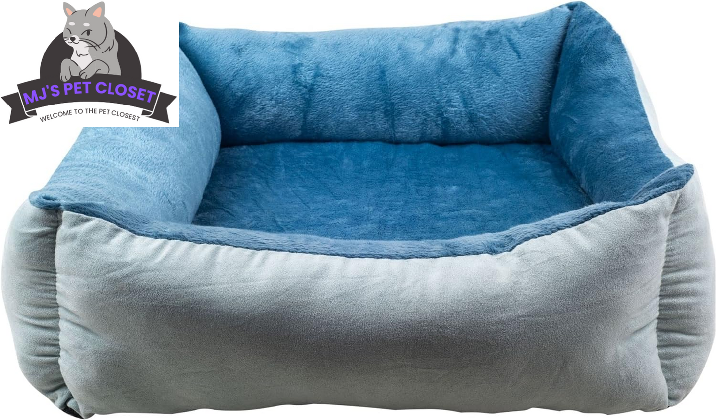 Orthopedic Dog Bed Medium Rectangle Bolster Blue ποΈ